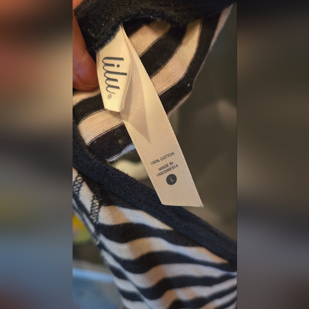 Lily Navy&White Striped Short Sleeve Tee SzL - Picture 4 of 6